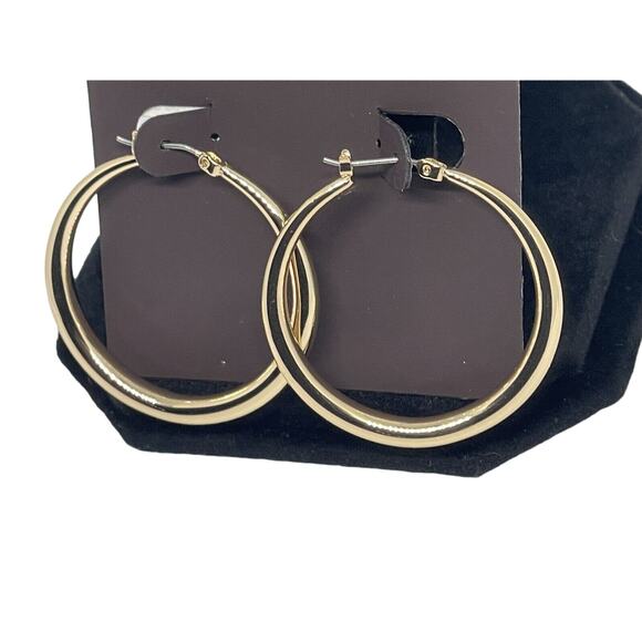 Anne Klein Gold Tone Hoop Earrings Fashion Stylish Elegant Minimal Everyday Wear - Picture 1 of 12